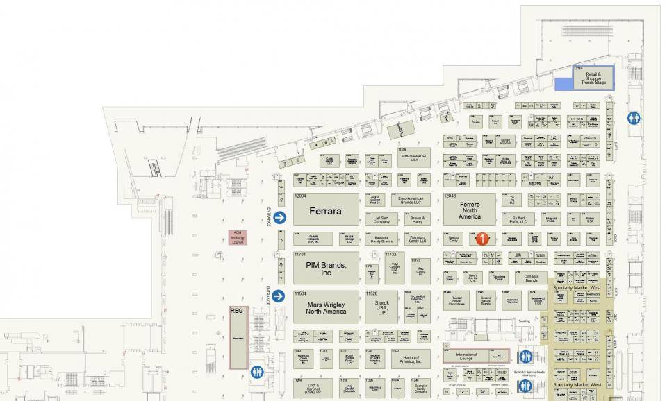 Sweets & Snacks Booth Location Map