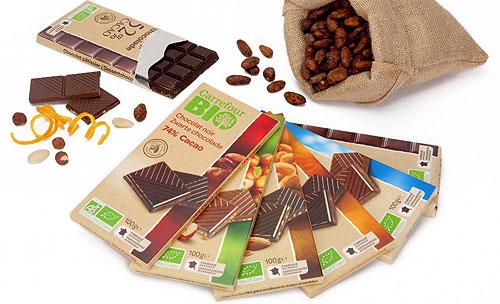 Carrefour organic chocolate tablet range - confectionery