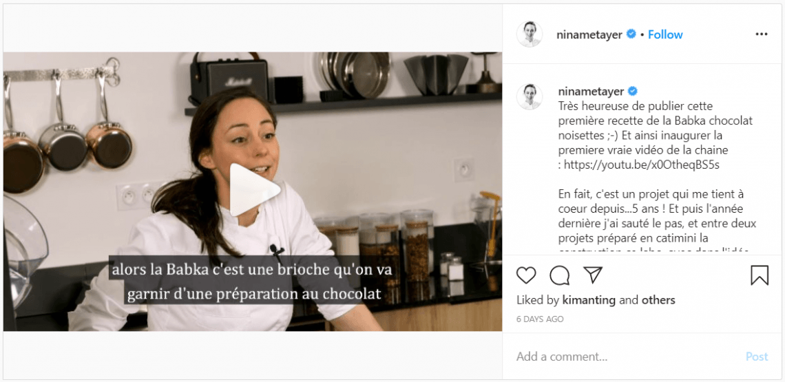 Chef Nina Metayer on Instagram