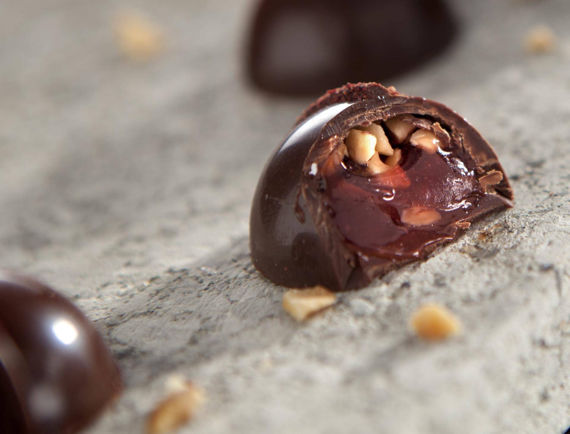 Pralines with delicious Awesome Fillings and nuts