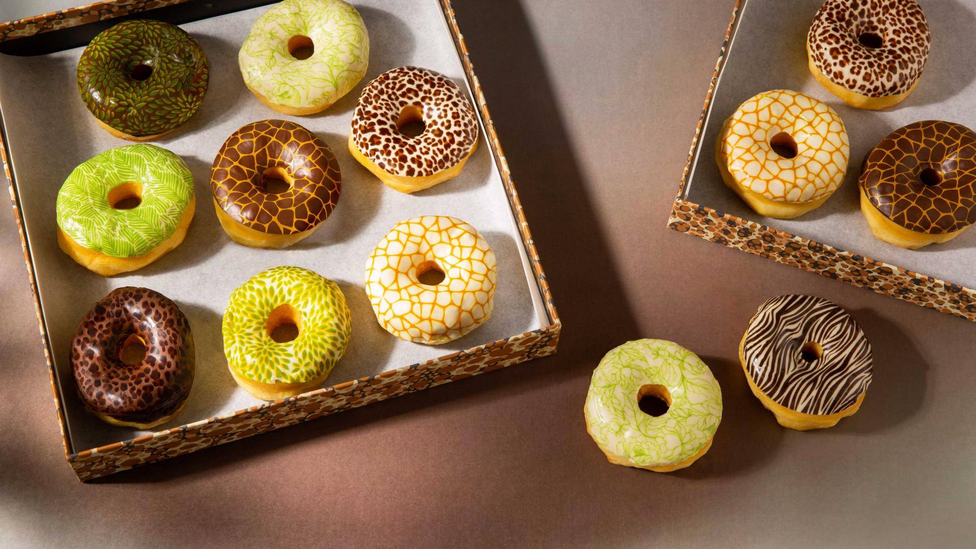 Various printed donuts