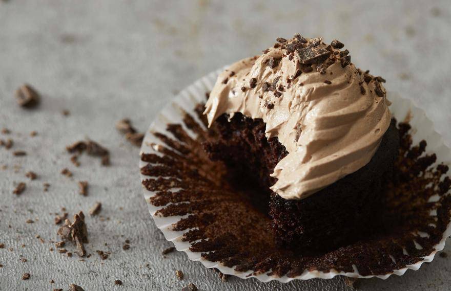 chocolate cupcake in wrapper