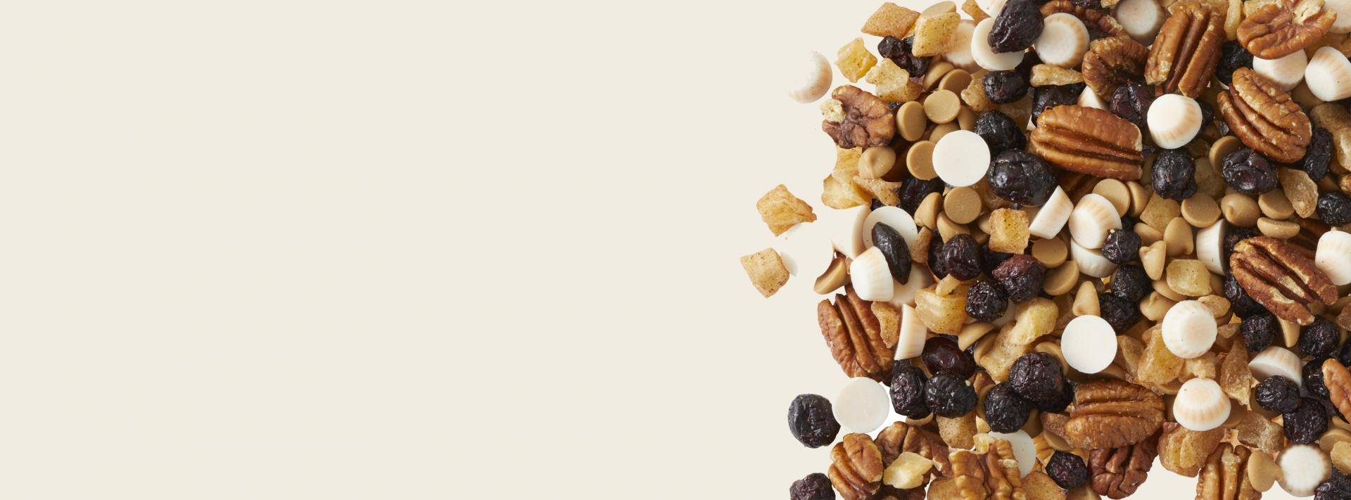 close-up of trail mix