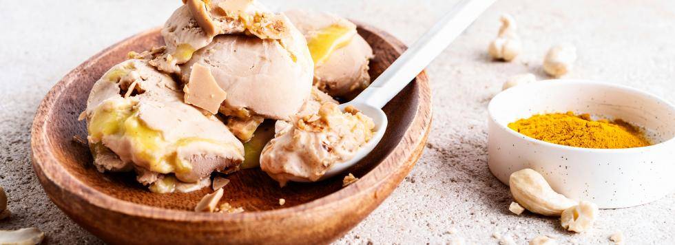 Cashew-based dairy-free ice cream