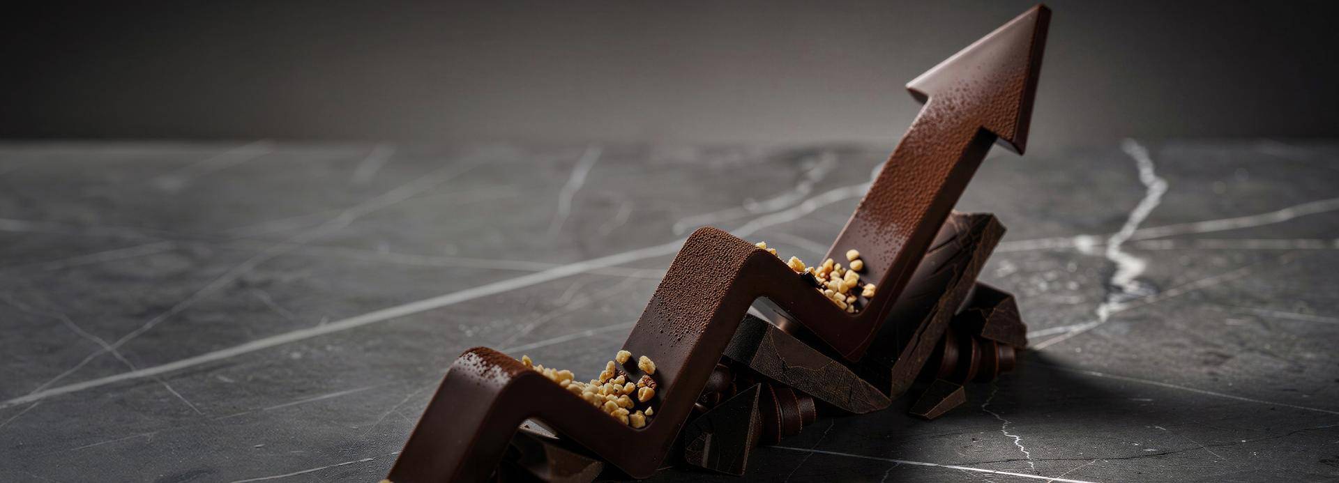 Chocolate arrow pointing upwards