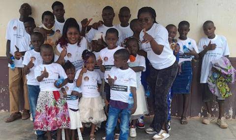 The team with the kids