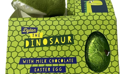 Dylan dinosaur milk chocolate easter egg