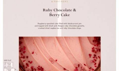 Ruby chocolate and berry cake by Waitrose (UK)