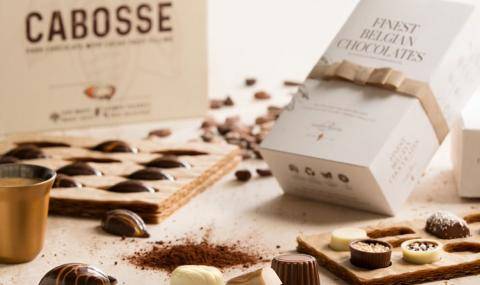 the cabosse praline presented, created with cacaofruit pulp