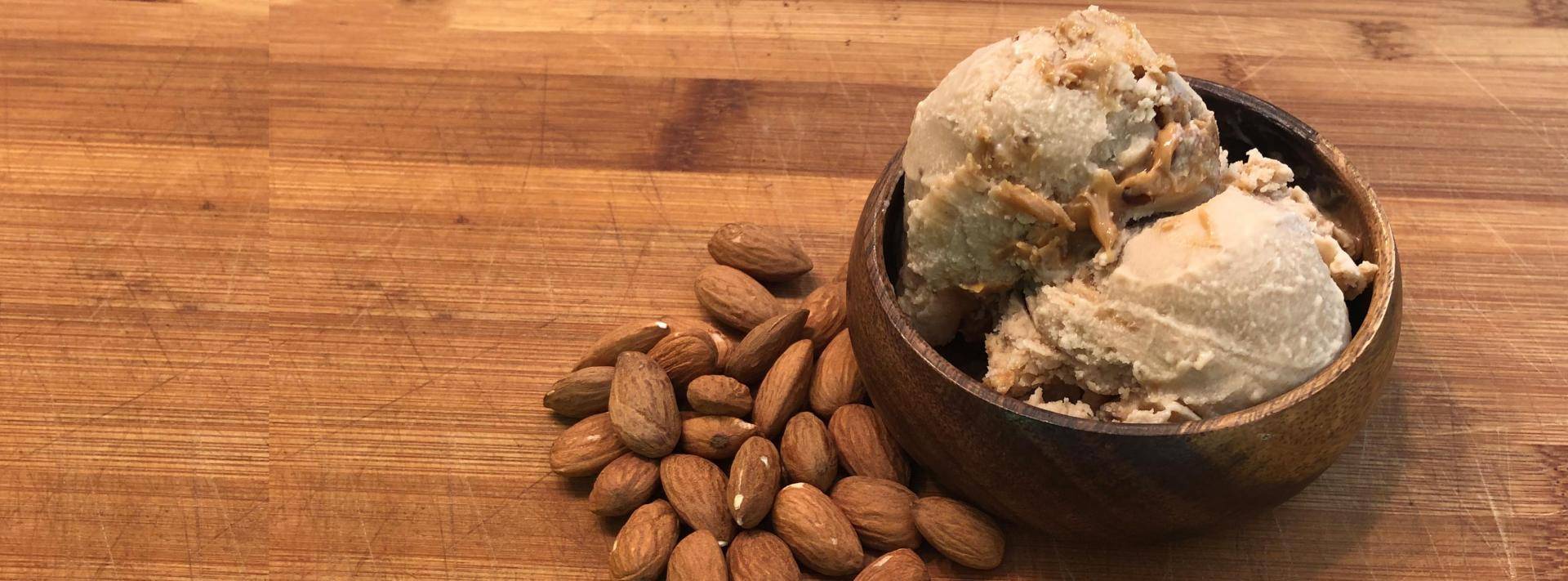 ice cream made with almonds