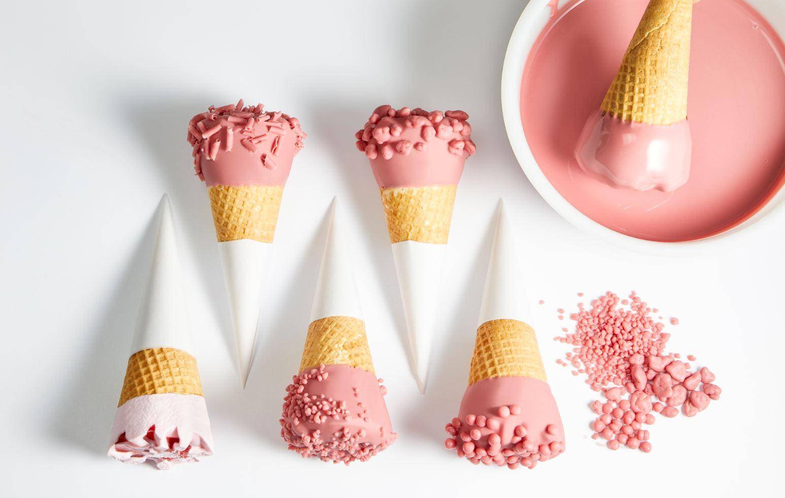 ruby ice cream, pink ice cream