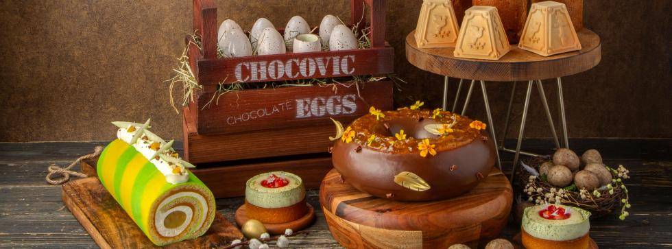 Скачивайте яркие бесплатные пасхальные рецепты десертов с шоколадом Chocovic от шефов Академии Шоколада России