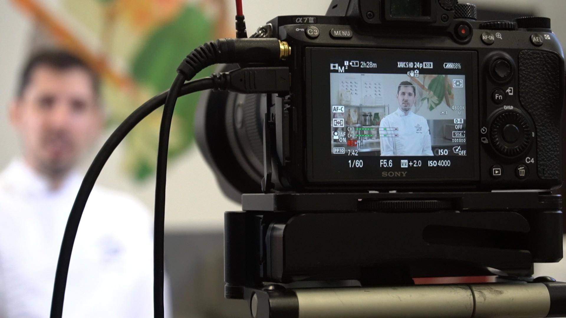 chef russ thayer behind camera