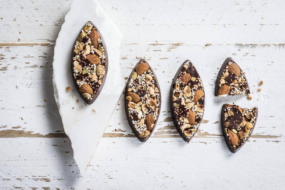 Organic Chocolate bars with organic nuts and organic seeds