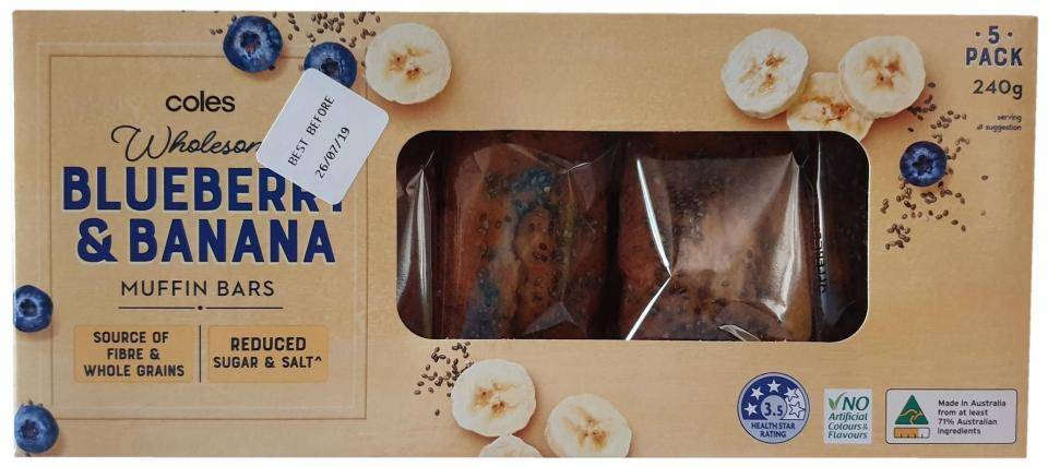 Coles Wholesome Blueberry & Banana Muffin Bars