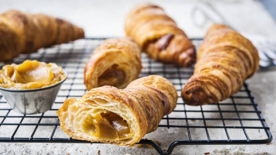 Croissant with caramel filling