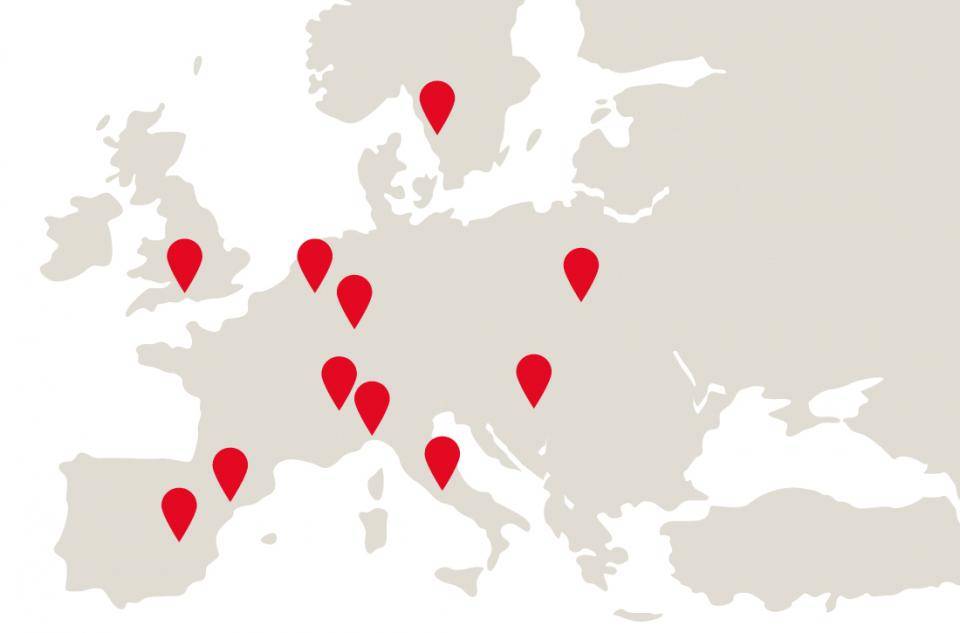 map western europe fillings factories