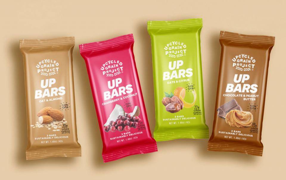 Up bars from the Upcycled Grain Project in New-Zealand. They use grain from brewers around New Zealand to create health-focused snack foods. 