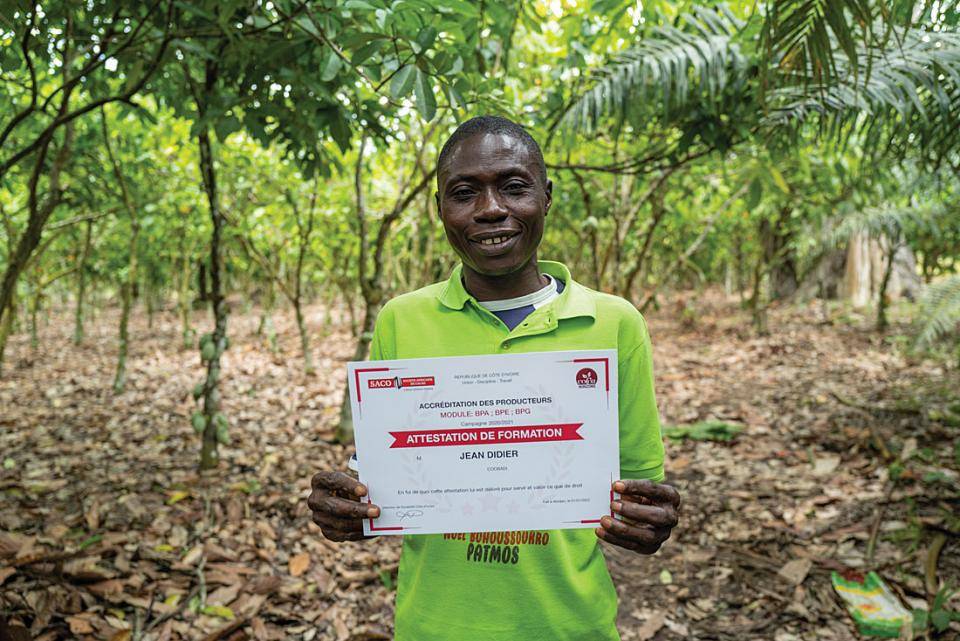 Jean-Didier with his Cocoa Horizons graduation certificate
