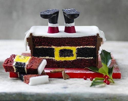 santa stuck up the chimney cake
