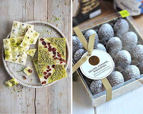 Christmas tricolore snow-dusted chocolate delights