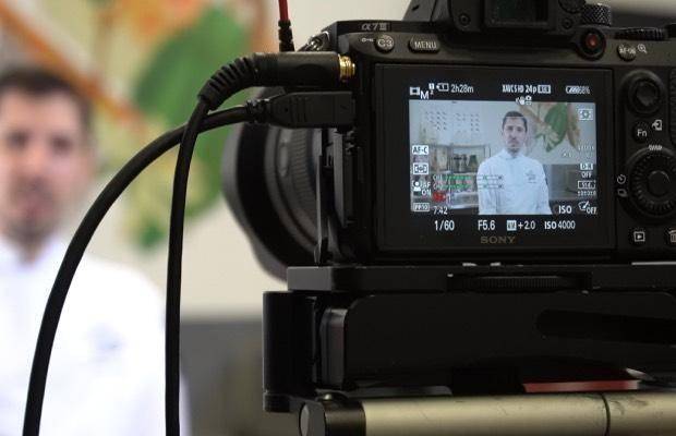 chef russ thayer behind camera