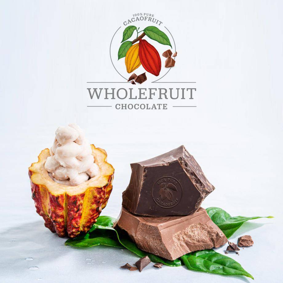 WholeFruit Chocolate is a fresh, fruity delight made from 100% pure Cacaofruit.