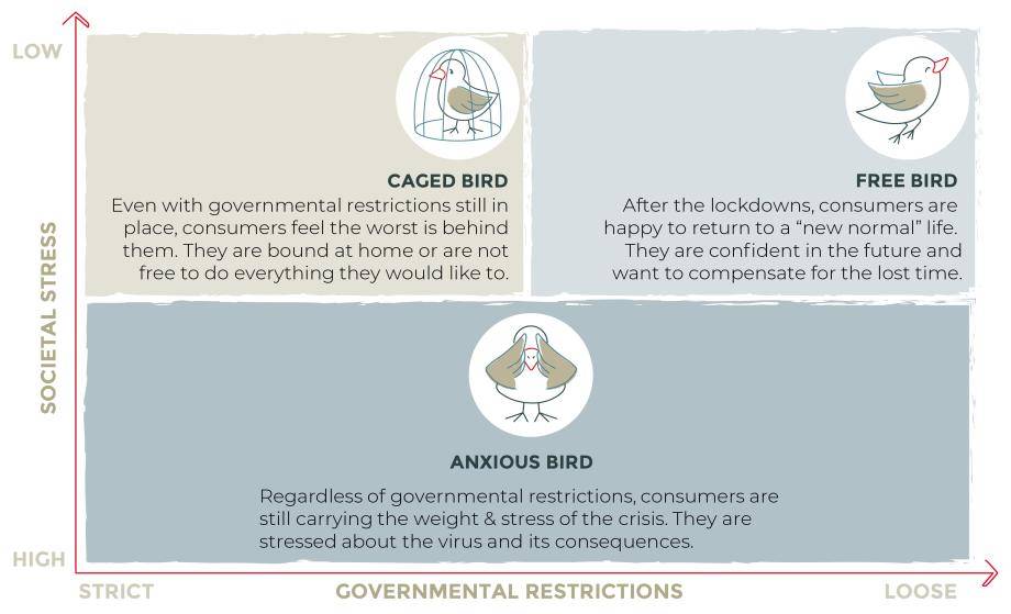 Consumer profiles chart: from Societal stress and Governmental restrictions angles
