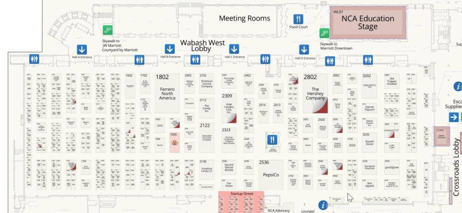 Sweets & Snacks Booth Location
