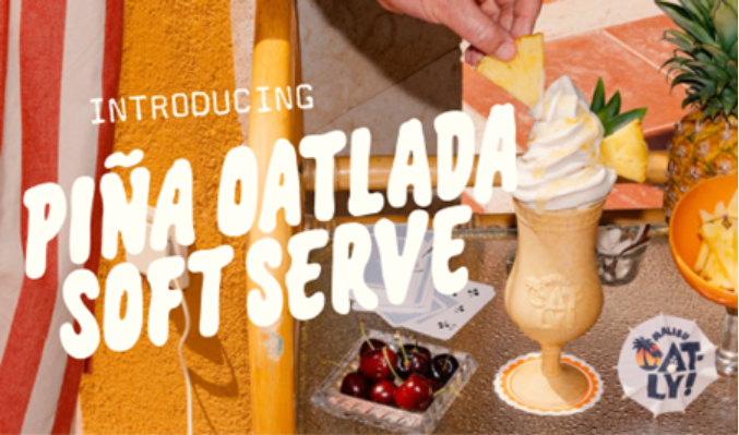 oatly x Malibu Pina Oatlada Soft Serve Ice cream