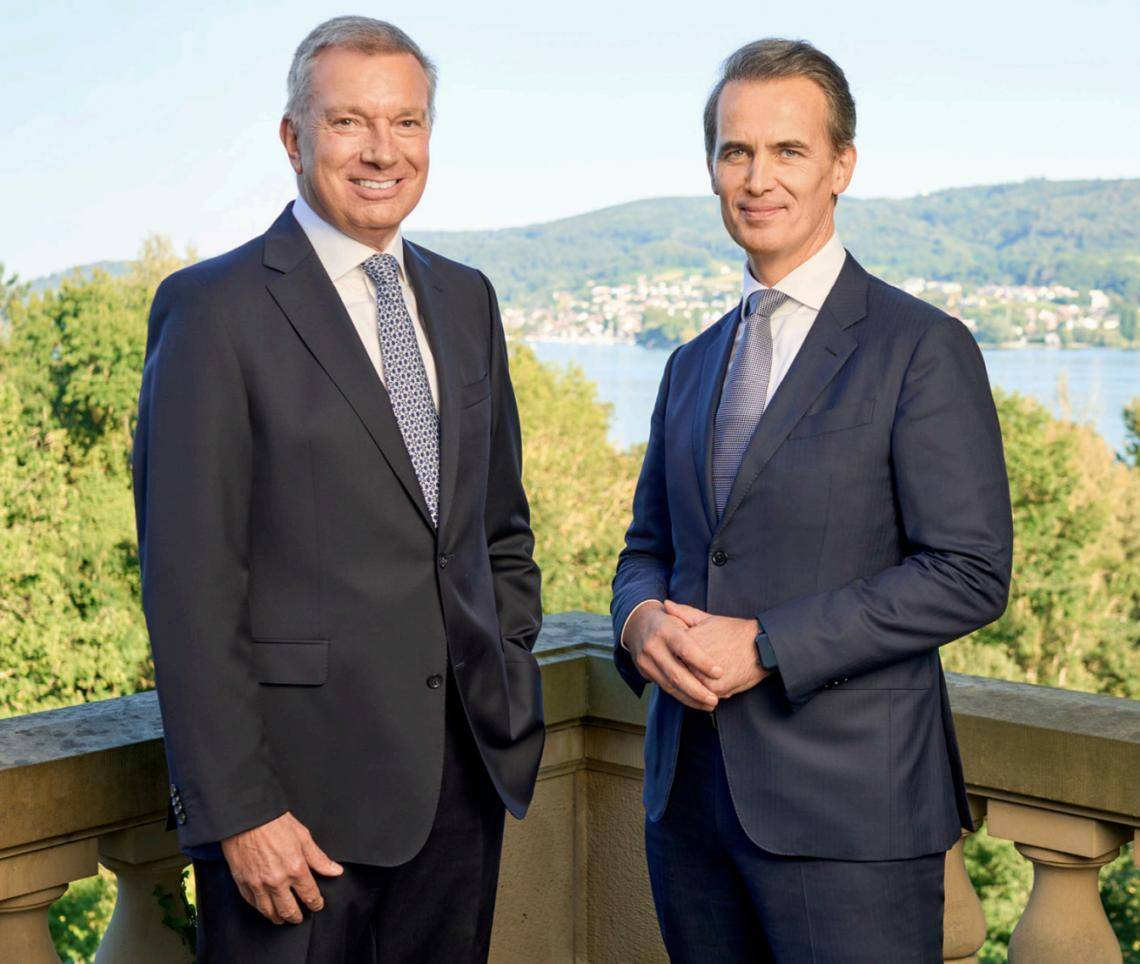 Chairman of the Board Patrick De Maeseneire and CEO Peter Boone