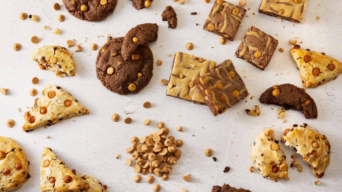 cookies on a white marble background