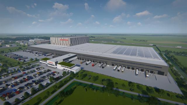 Render Impression of Barry Callebaut's new Global Distribution Center in Lokeren