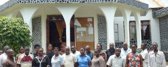 Biolands staff in front of the ofice in Kyela, Tanzania
