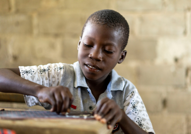 Child writing a story