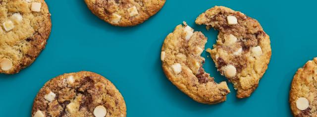 cookies on a blue background