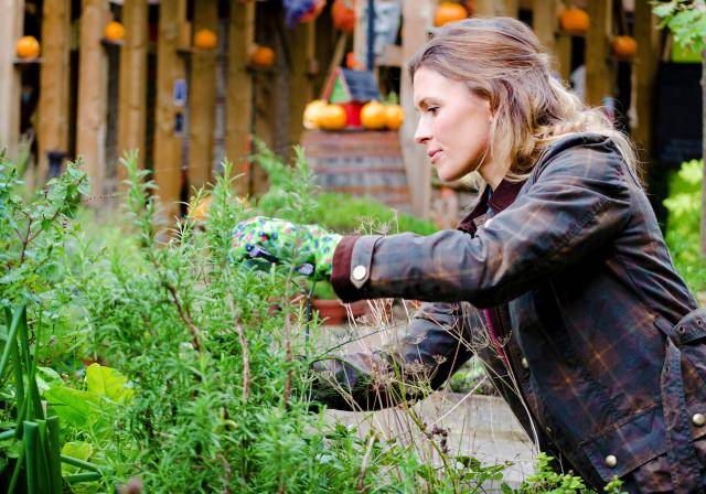 Generation X woman gardening